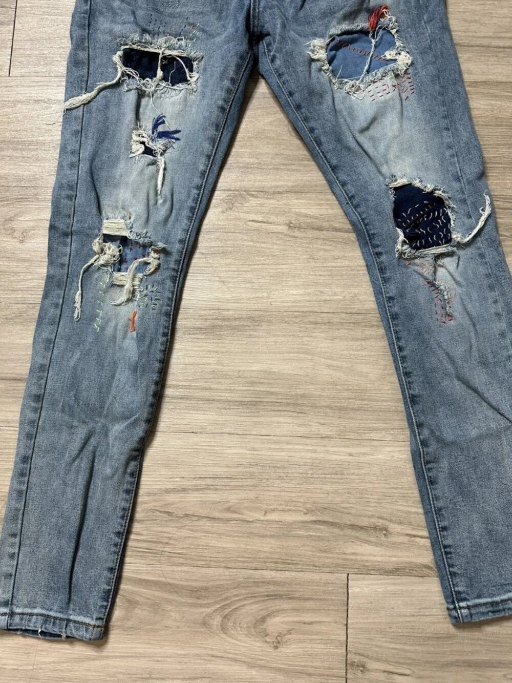 THRT Patched Skinny Jeans Men's 36 Blue